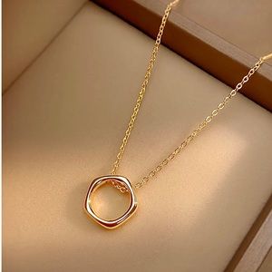 🖤Geometric Pendant Gold Plated Necklace